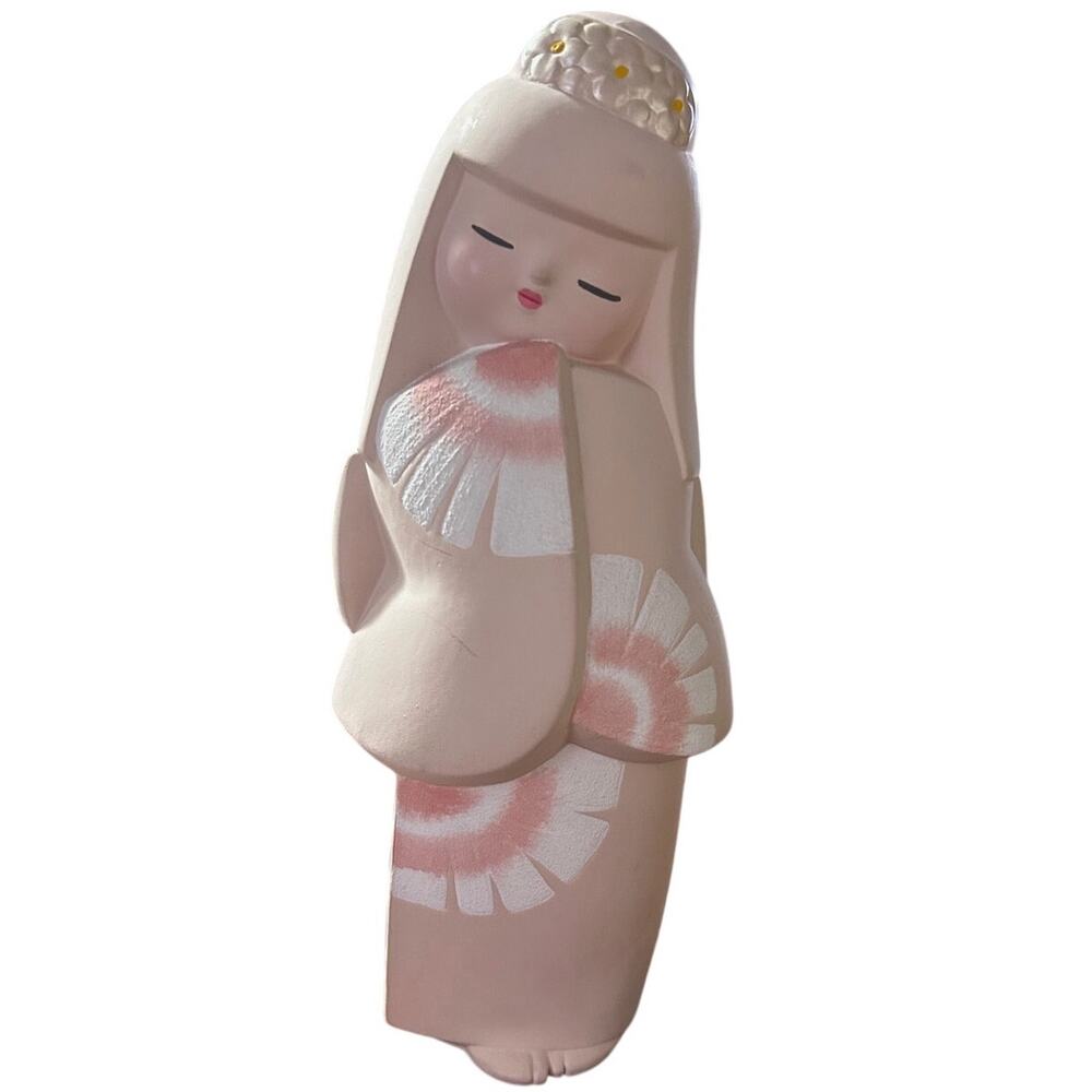 Japanese Hakata Clay Doll traditional unglazed clay Fukuoka Japan Vintage